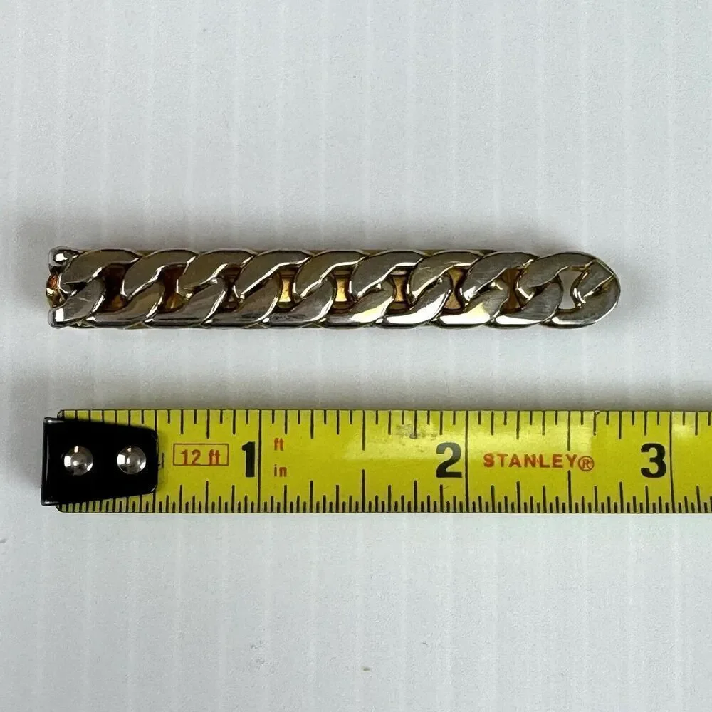 Vintage SWANK Gold Tone Chain Link Tie Bar Men’s Classic Formal Jewelry